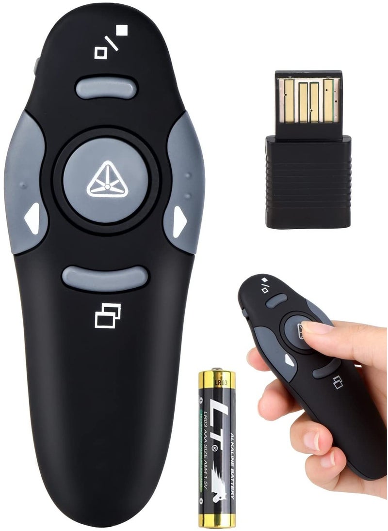 Generic Wireless Presenter Presentation Clicker RF400 2.4GHz,Remote Control Slide Changer Presentation Clicker Red Light Pointer for Office Classroom Presentations(Battery Included)  - Image 1
