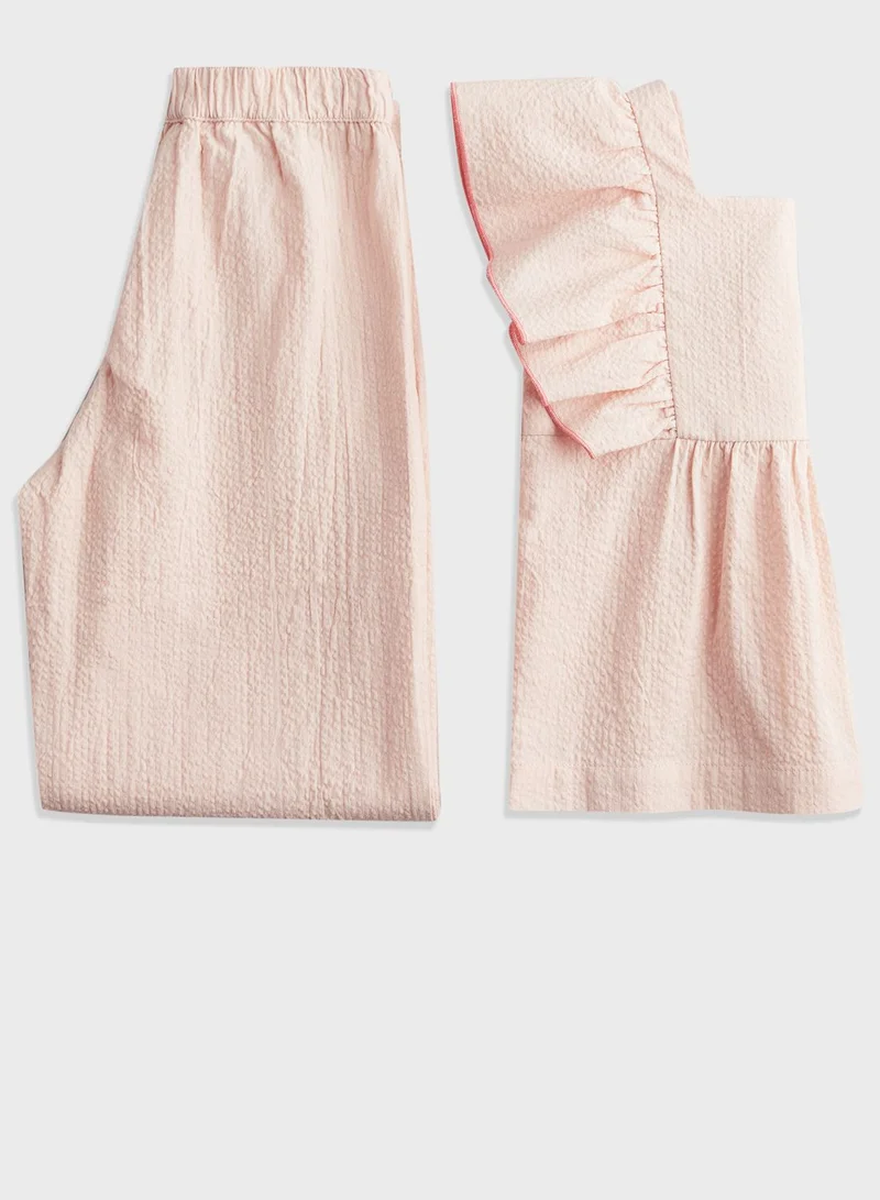 اتش اند ام Kids Ruffle Sleeve Tiered Top & Pants Set