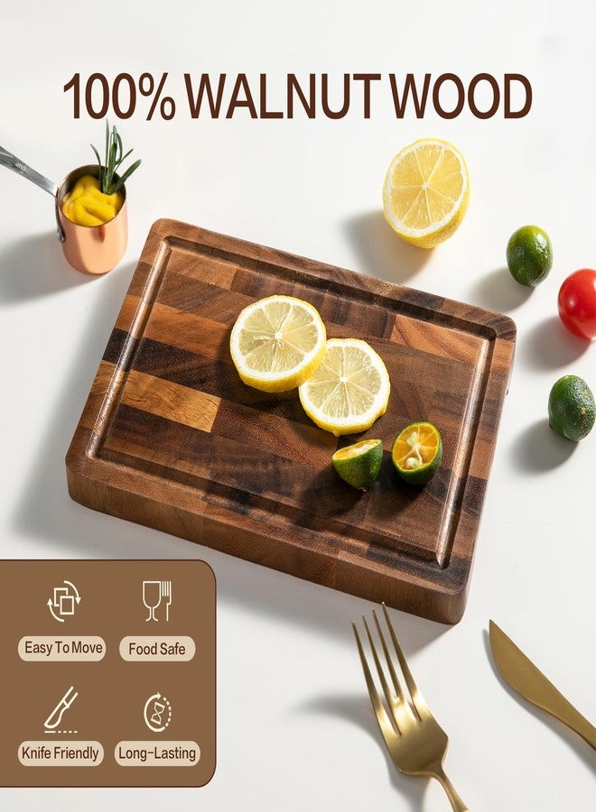 FYCTIO Walnut Wood Cutting Board, Small End Grain Cutting Boards for Kitchen, Compact Size, Lightweight & Durable for Cheese and Small Prep, 9"x6"x0.8" - Image 4