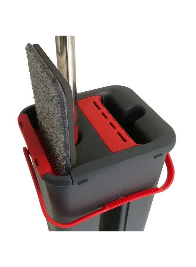 Five Simply Smart Tana Mechanical Wringer Bucket with Mops Grey and Red 4 L 164683 - Image 5