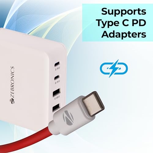 ZEBRONICS Tt65 Type C - Type C Cable, 65 Watts Pd, Rapid Charging, Charge & Sync, 1 Meter, Compatible With iPhone 15 | Samsung | Oneplus | Xiaomi | Realme | Oppo,Multicolor - Image 2