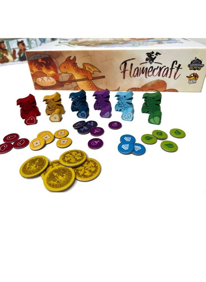 LUCKY DUCK GAMES - Flamecraft Board Game ; Strategy Game ; Dragon Game ; Fantasy Game ; Fun Family Game For Kids And Adults ; Ages 10+ ; 15 Players ; Average Playtime 60 Minutes ; Made By Lucky Duck Games - Image 1