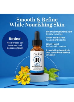 TruSkin TruSkin Retinol Serum for Face - Gentle Anti-Aging Serum with Retinol, Hyaluronic Acid, and Vitamin E for A More Youthful Feel - Skin Care Made to Improve Fine Lines, Wrinkles, 2 fl oz  - Image 3
