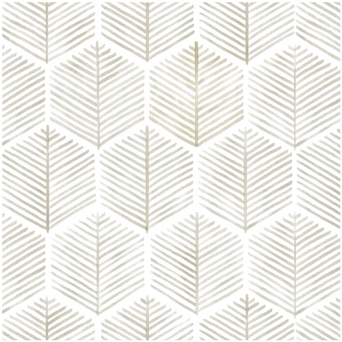 OSECAGE Modern Peel and Stick Wallpaper 17.3''×393'' Self Adhesive Wallpaper Boho Contact Paper Beige and White Geometric Wall Paper Removable Decorative Wallpapers for Bedroom Bathroom Cabinets Decor Vinyl - Image 1