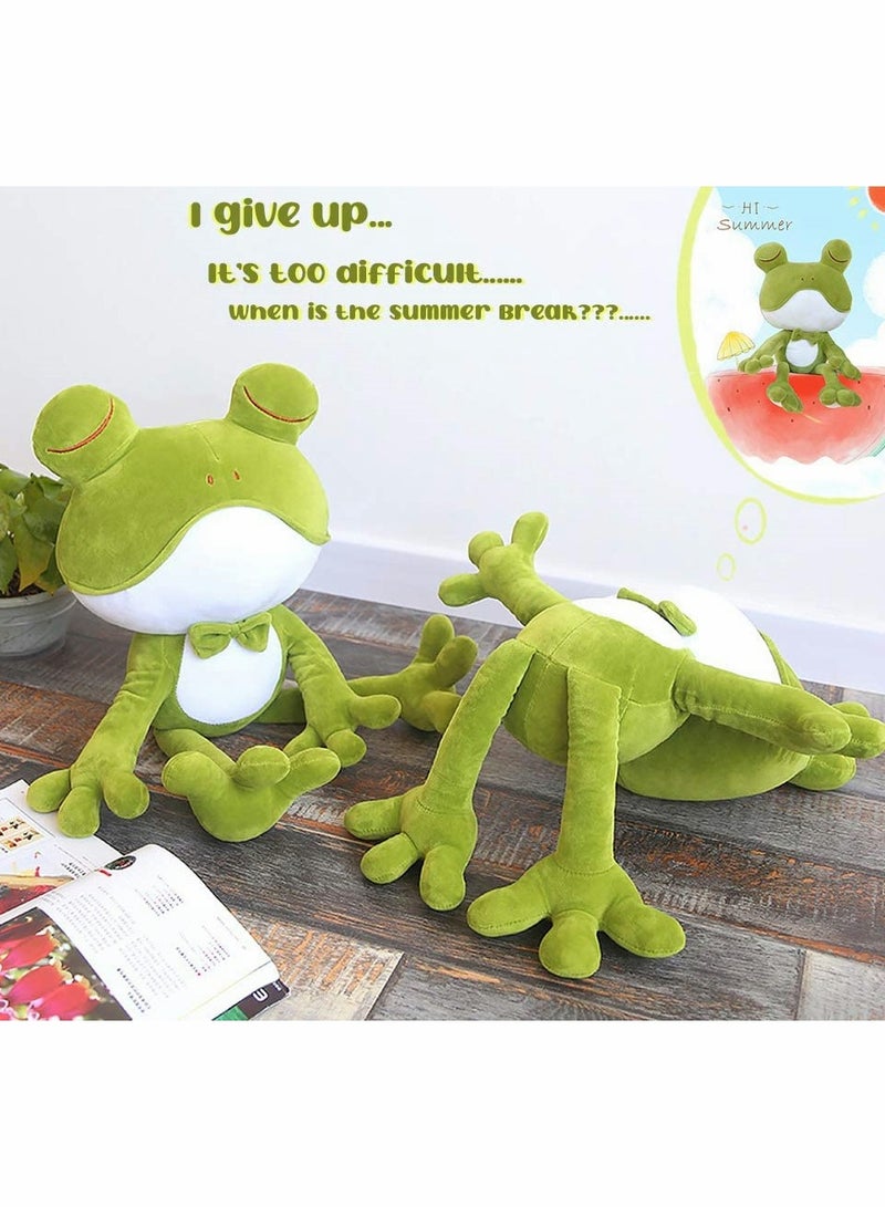 SYOSI Frog Plush Toy, Stuffed Animal Throw Plushie Pillow Doll, Soft Frog Plushies with Long Legs, Realistic Green Fluffy Friend Hugging Cushion for Boys Girls Birthday Party Home Office Decor (15 Inch) - Image 2