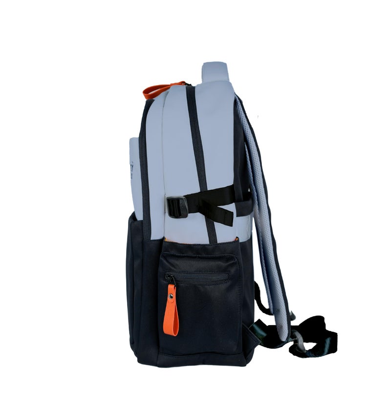 MONKEY TROOPERS Bouje Laptop Backpack Bag For Men Women Girls Boys, college, school, office, travel, casual, 15.6-inch,Quick Access & Zippered Pockets, 27 Litre, Water Resistant (Black-Grey) - Image 4