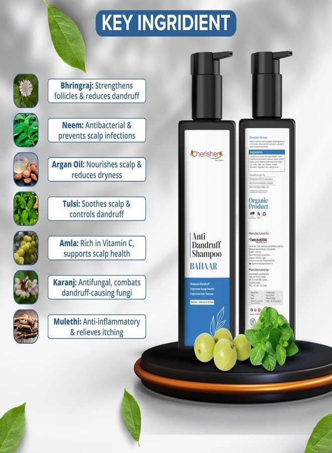 Cherisher "Bahar" Anti Dandruff Shampoo 200ml | For Men & Women | Fights Dandruff, Scalp Itch & Flaking | Gentle Daily Hair Cleanser | Sulfate-Free | For Dry,Oily & Flaky Scalp | Itchy Scalp Treatment - Image 4