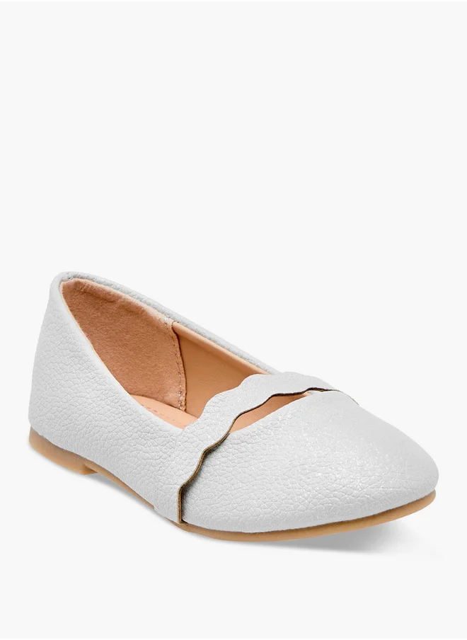 Flora Bella By Shoexpress Girls Textured Slip-On Ballerina Shoes