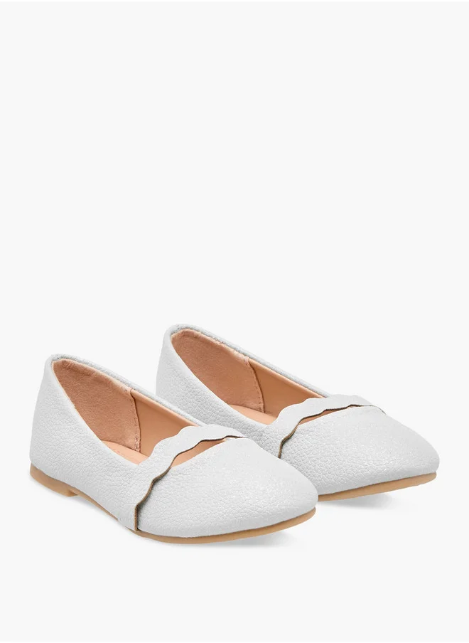 Flora Bella By Shoexpress Girls Textured Slip-On Ballerina Shoes