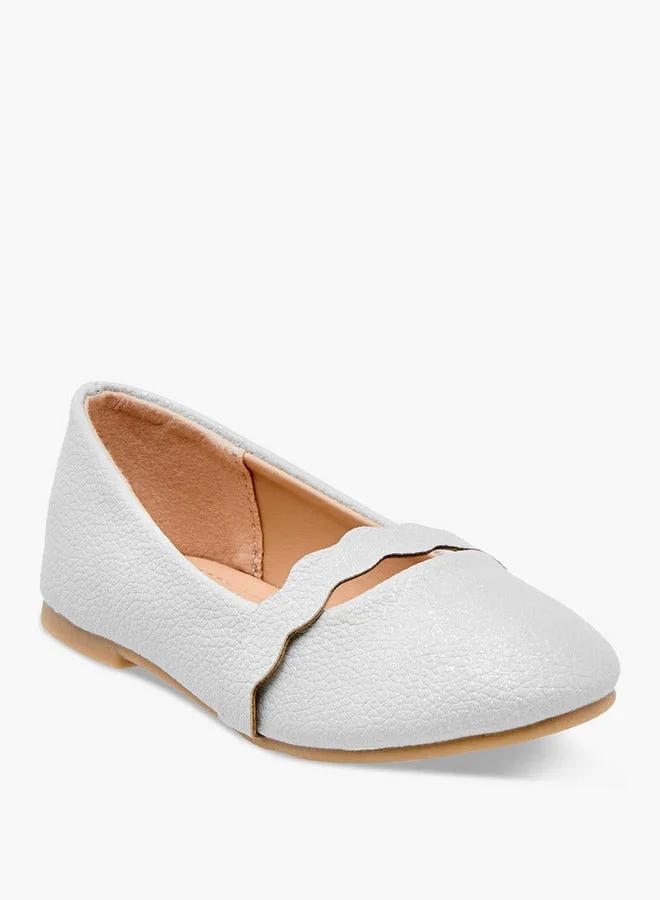 Flora Bella By Shoexpress Girls Textured Slip-On Ballerina Shoes