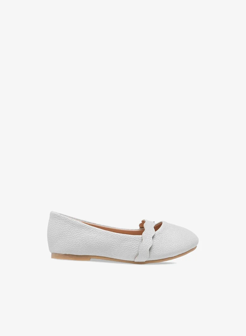 Flora Bella By Shoexpress Girls Textured Slip-On Ballerina Shoes