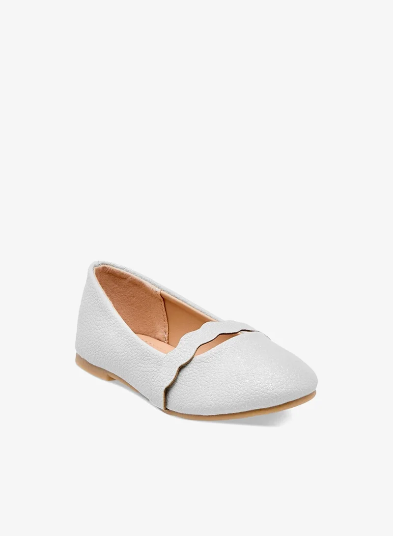 Flora Bella By Shoexpress Girls Textured Slip-On Ballerina Shoes
