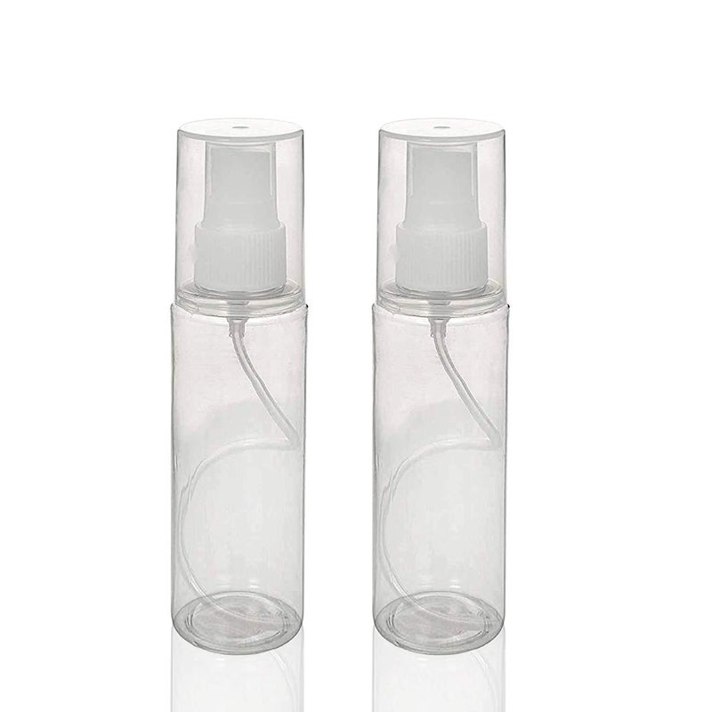 Hunky Dory 30ml Multipurpose Empty Plastic Transparent Refillable Fine Mist Spray Bottle WithDouble Cap for hand sanitizer Toner Perfume Lotion OIl etc Pack of 2  - Image 1