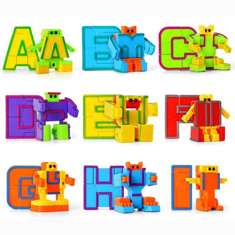 Cyeah Alphabet Robot Toys for Preschool Kids Education Transforming Robotic Toys 26 Pieces - Image 3
