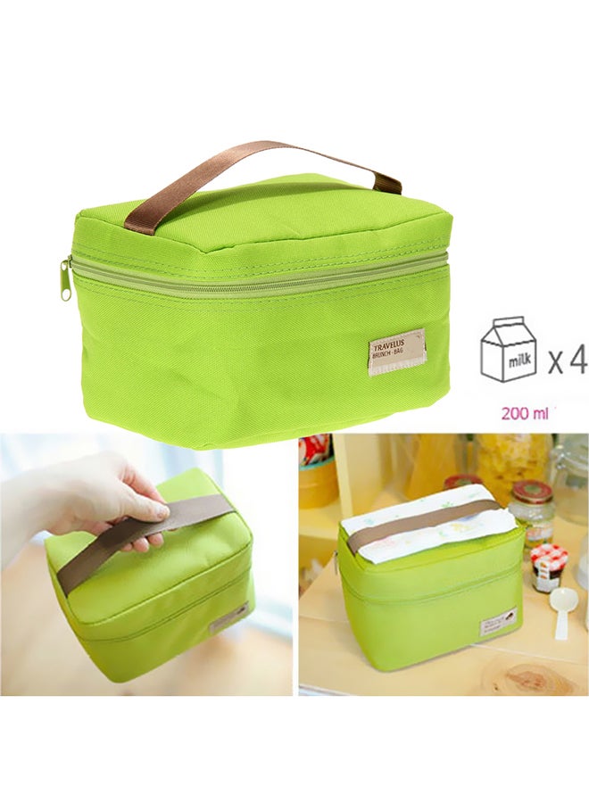 CABINA HOME Thermal Cooler Insulated Lunch Bag Green/Brown 20centimeter - Image 2