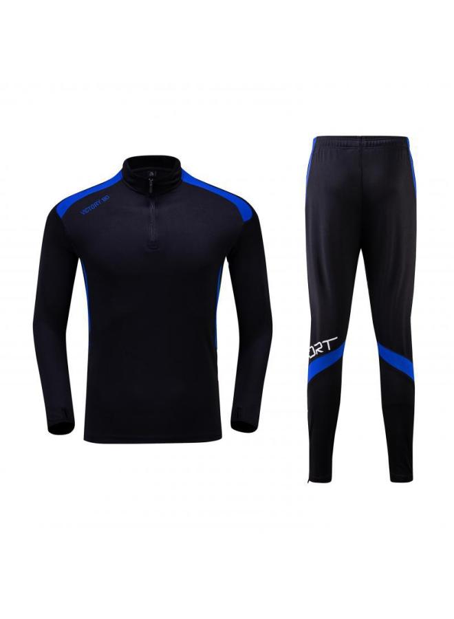 Children's Football Uniforms Fleece-lined Autumn And Winter Sports Fitness Suits Adult Half-zip Long-sleeved Football Training Suits Cycling Suits