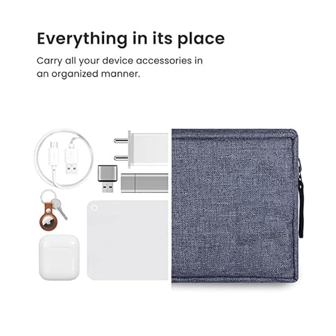 Nirvik Electronics Accessories Case | Compact Gadget Charger Pouch/Travel Organizer, Perfect for Storing Cables, Chargers, Earphones, and Small Devices, Pack of 1 - Image 4