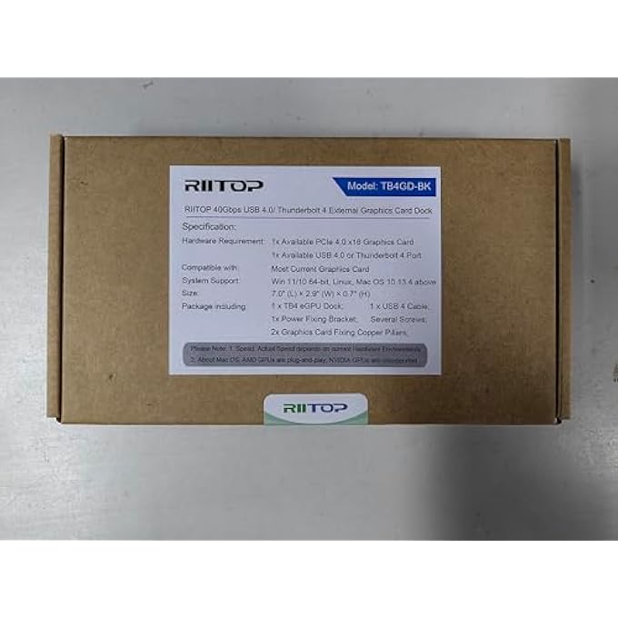 rayihni 40GPBS EGPU ENCLOSURE USB 4.0 COMPATIBLE WITH THUNDERBOLT 4 EXTERNAL GPU DOCK FOR PCIE 4.0 X16 GRAPHICS CARD - Image 2