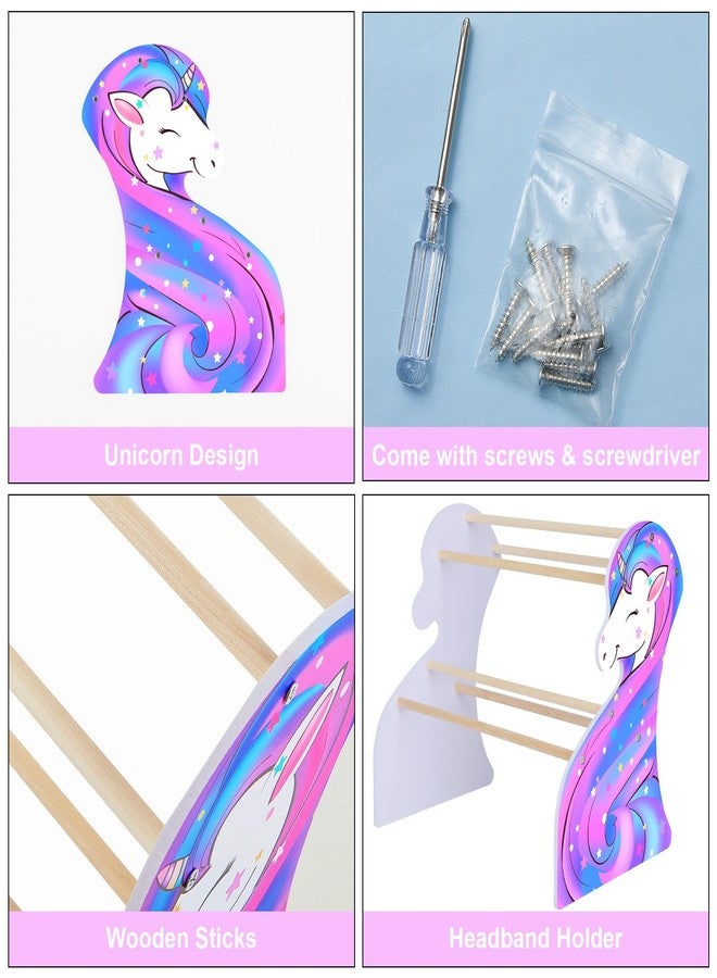 FIOBEE Girls Headband Holder Organizer Unicorn Headband Storage Hair Accessories Organizer Hairband Display Stand Home Room Decors for Kids - Image 4