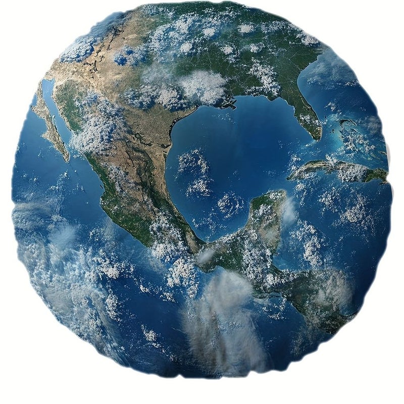 Earth View Cloud Landmarks Round Throw Pillow 40x40cm Zipper Sofa Bedroom Decor - Image 1
