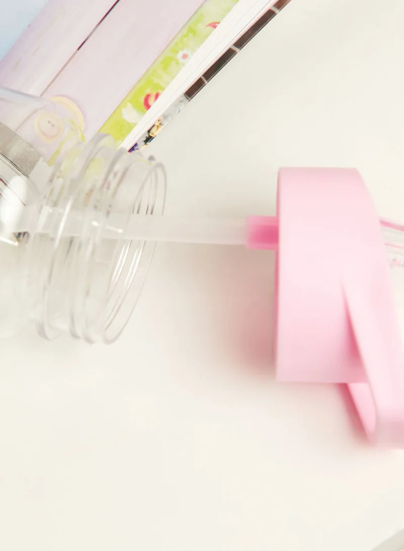 Pink Cactus Flamingo Travel Bottle With Straw