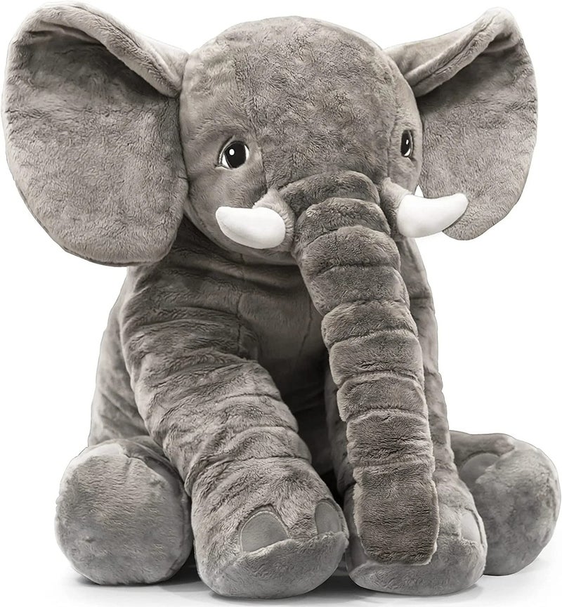 Y&D Outlet 24 Inches Large Elephant Hugging Plush Toy Polyester Stuffed Animal Kids 2-13 Year Old Birthday Gift Plush Toys - Image 2