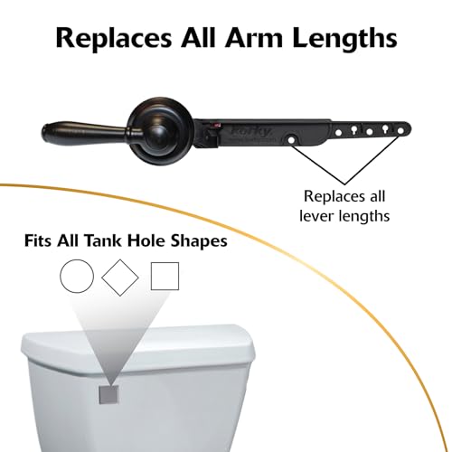 Korky 6081BP Strongarm Tank Lever Universal to Fit Front Angled Side Left and Right Mount Toilets, Oil-Rubbed Bronze, Faucet Style - Image 4