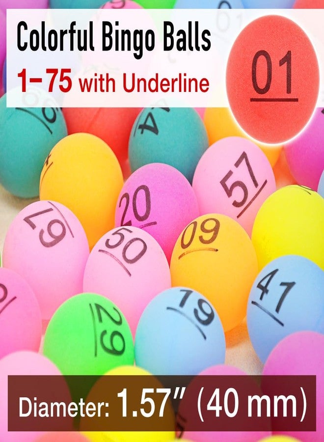 Japard كرات بينغو ملونة عدد 75 بحجم 1.57 بوصة لمجموعات الأقفاص واللوحات القياسية، سهلة القراءة، مثالية للحفلات، سحوبات الجوائز - Image 3