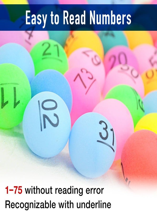 Japard كرات بينغو ملونة عدد 75 بحجم 1.57 بوصة لمجموعات الأقفاص واللوحات القياسية، سهلة القراءة، مثالية للحفلات، سحوبات الجوائز - Image 2