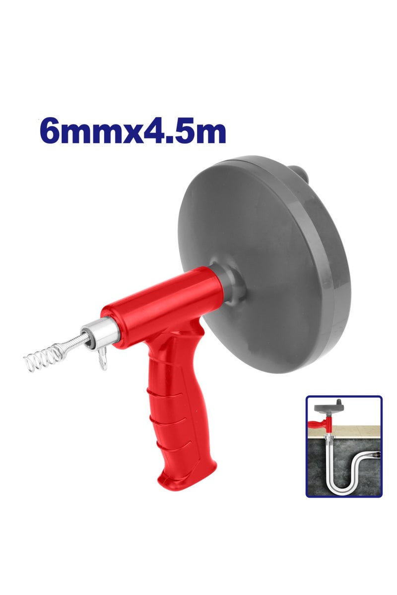 EMTOP EMTOP Manual Drain and Pipe Cleaner - 4.5m Flexible Cleaning Wire, 6mm Diameter | The Perfect Solution for Blocked Sinks and Pipes - Image 2