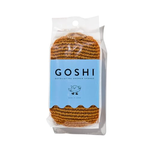 GOSHI Exfoliating Shower Sponge - Rip-Resistant, Rapid-Drying Exfoliating Bath Sponge for All Skin Types - Marigold Yellow - Made in Japan - Image 1
