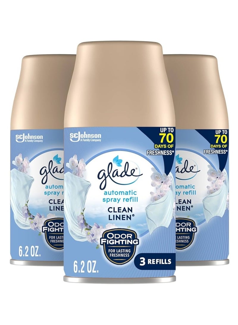 Glade Automatic Air Freshener Refill, Clean Linen Scent, 269 ml 3 Pack - Image 1