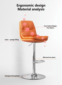 Sharpdo 2 Bar Stools,High Back Bar Chair,Comfortable Adjustable High Bar Chair with 360°Swivel Perfect for Home Kitchen Counter Dining High Footrest Stool  - Image 3