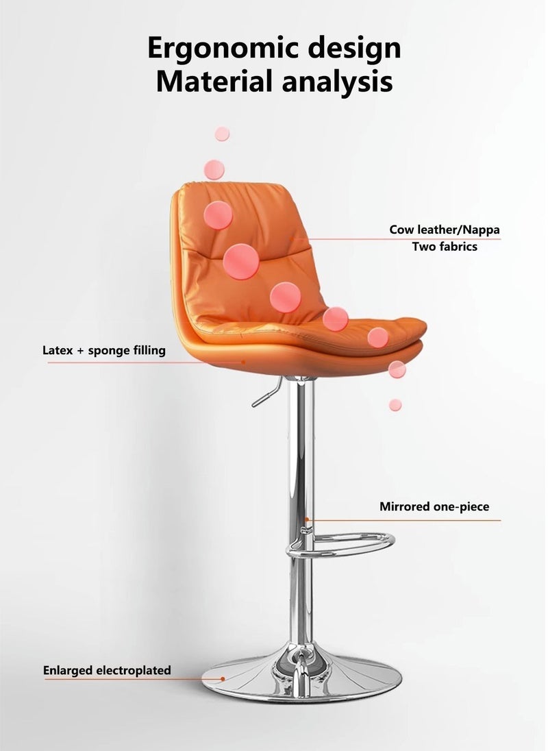 Sharpdo 2Pcs Adjustable High Chairs, 360° Swivel Bar Stools with Thick Cushion, Sturdy Frame, Footrest, Modern Design for Kitchen Island, Dining Room or Home Bar - Image 5
