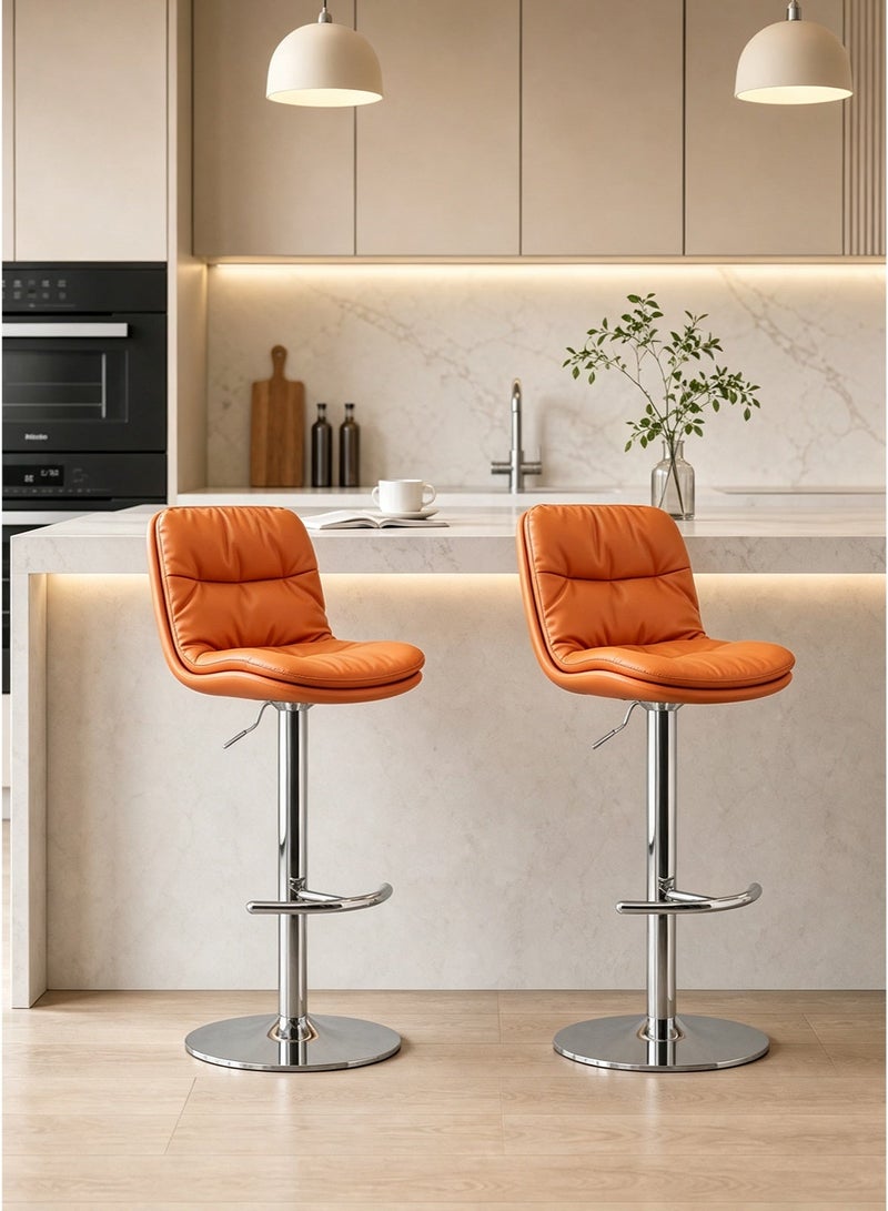 Sharpdo 2Pcs Adjustable High Chairs, 360° Swivel Bar Stools with Thick Cushion, Sturdy Frame, Footrest, Modern Design for Kitchen Island, Dining Room or Home Bar - Image 1