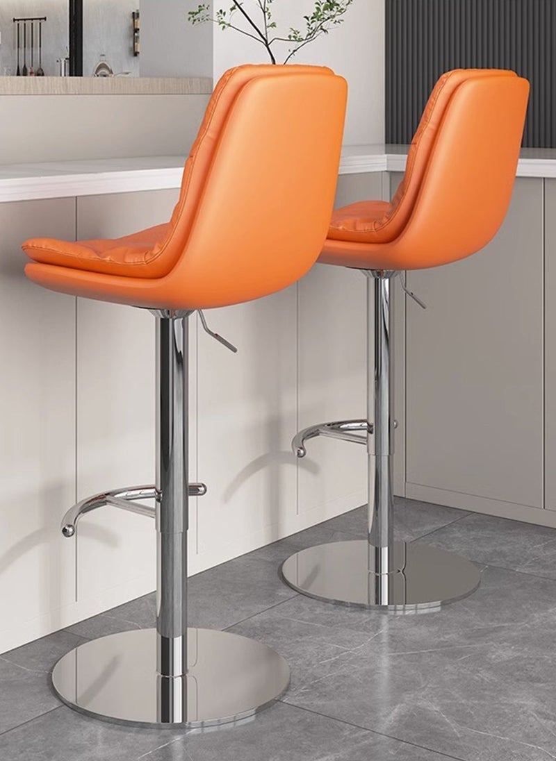 Sharpdo 2Pcs Adjustable High Chairs, 360° Swivel Bar Stools with Thick Cushion, Sturdy Frame, Footrest, Modern Design for Kitchen Island, Dining Room or Home Bar - Image 2