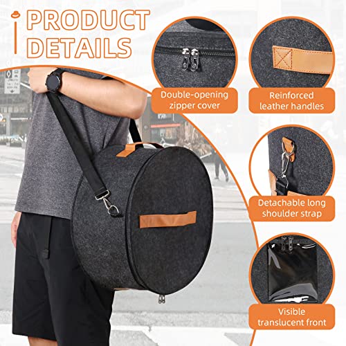 Ohiyoo Hat Box, 15.7x7.8x15.75in, Foldable Storage Box with Lids for Women & Men, Travel Hat Boxes for Storage, Dark Gray - Image 4