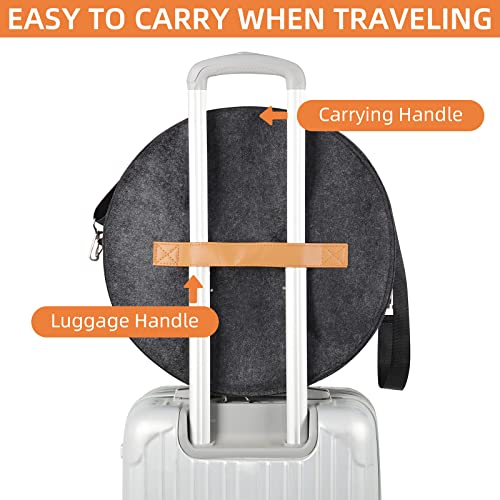 Ohiyoo Hat Box, 15.7x7.8x15.75in, Foldable Storage Box with Lids for Women & Men, Travel Hat Boxes for Storage, Dark Gray - Image 5