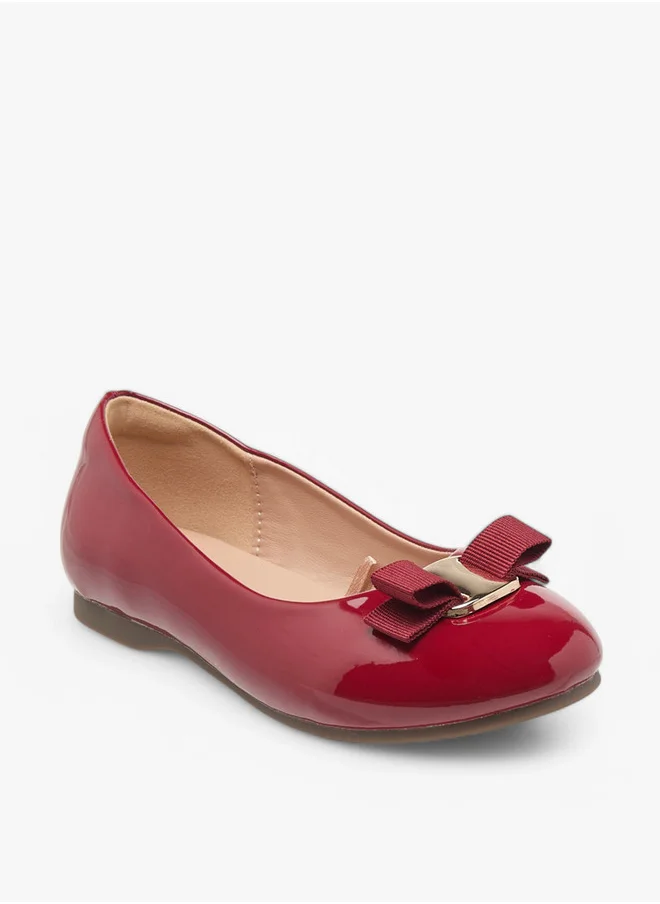 جونيورز Girls Bow Detail Slip-On Ballerina Shoes