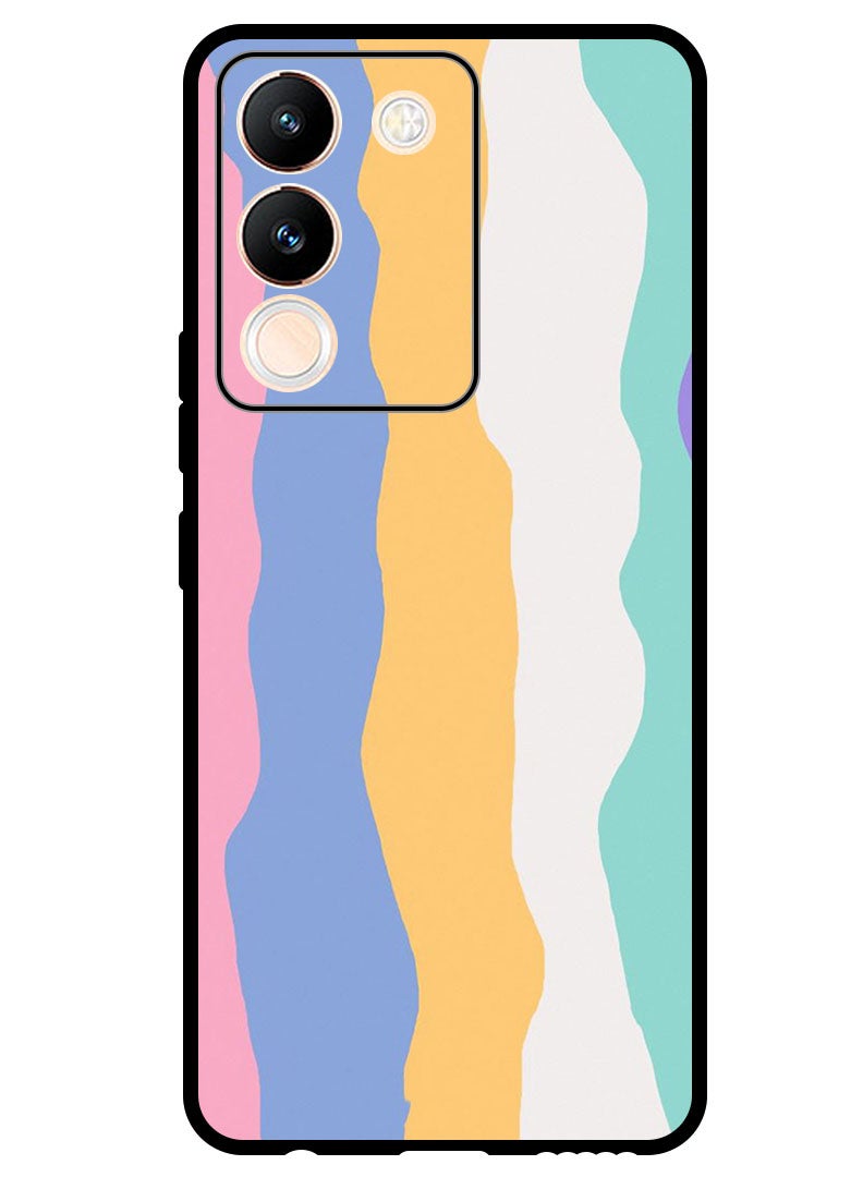Theodor Protective Case Anti Scratch Shock Proof Bumper Cover For Vivo Y200 Colourful stripes - Image 1