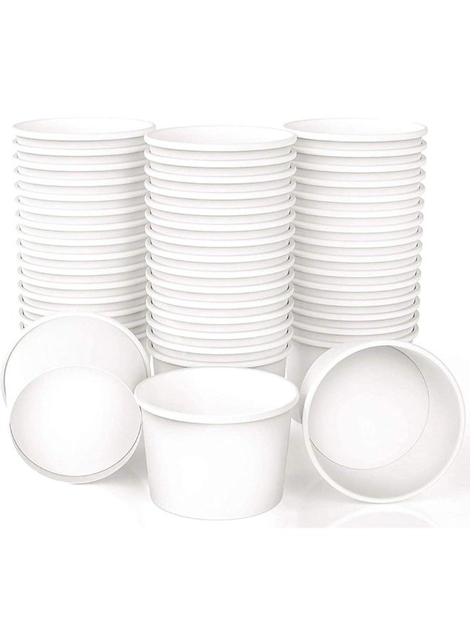 SNH Packing - Disposable Ice Cream Cups White With Dome Lid 4 Ounce for Hot or Cold Food, Party Supplies Treat Cups for Sundae, Frozen Yogurt 50 Pieces. - Image 1