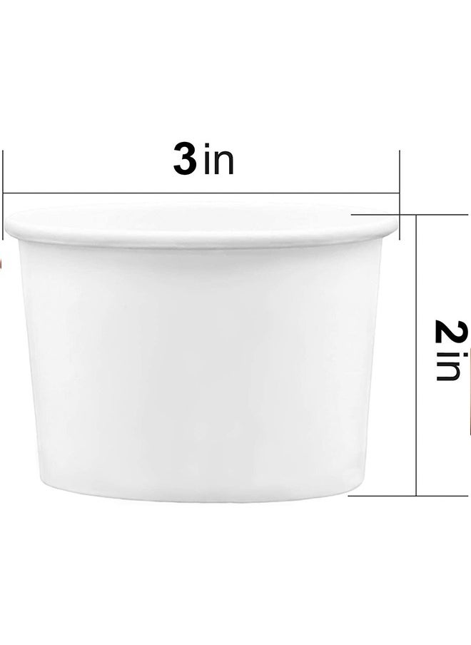 SNH Packing - Disposable Ice Cream Cups White With Dome Lid 4 Ounce for Hot or Cold Food, Party Supplies Treat Cups for Sundae, Frozen Yogurt 50 Pieces. - Image 1