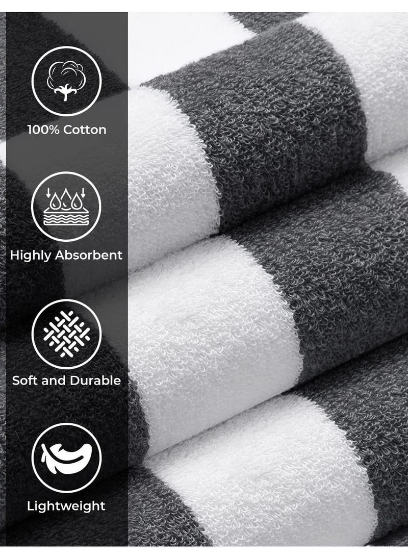 Bliss Casa 2-Pieces Oversized Beach Towels Extra Large 100% Cotton Summer Pool Cabana Stripe Highly Absorbent And Soft Towel