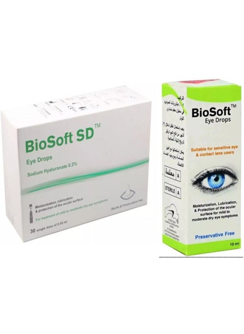 Biosoft Eye Drops 10 mL and Biosoft SD Eye Drops 0.5mL 30s