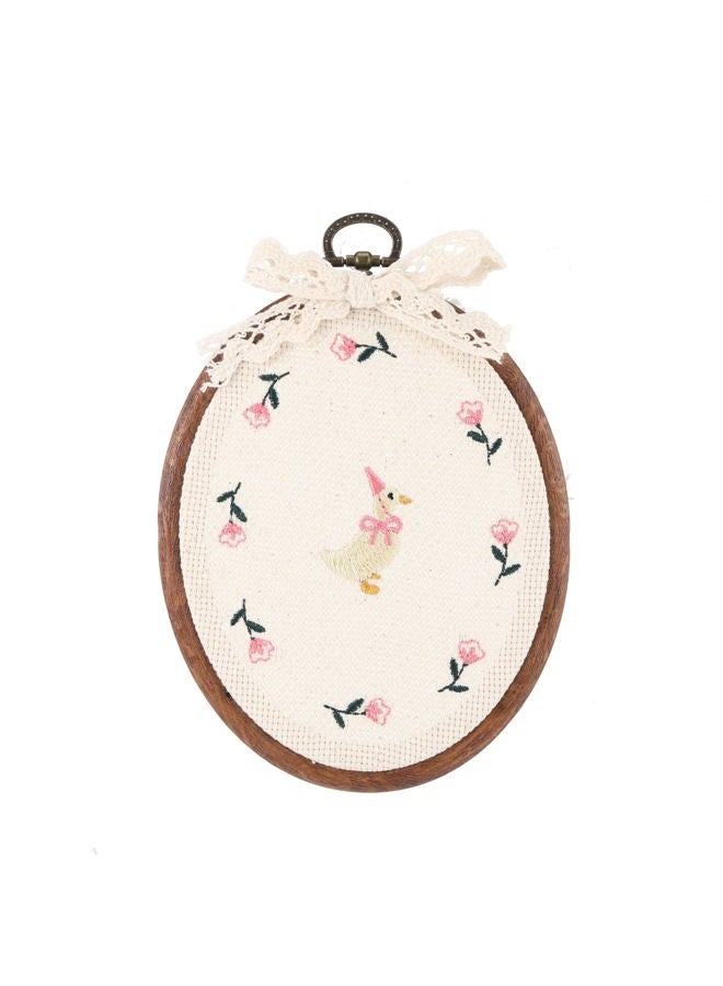Chunful Felted Nursery Wall Decor Cute Wall Art Decorative Artwork for Nursery Themes Bathroom Living Room Classroom Home Decoration (Embroidered Goose) - Image 1