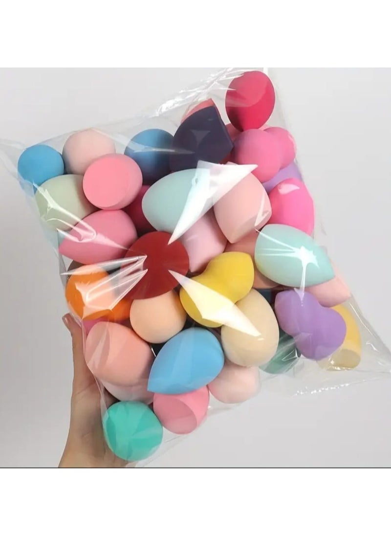 BOLREUS 60 Pcs Makeup Sponges, Foundation Mixing Beauty Sponge, Liquid Cream, Powder Flawless, Multi Color, Dry Wet Foundation Makeup  - Image 3