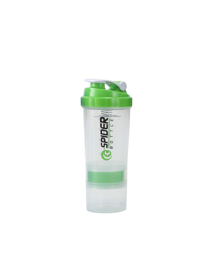 SPIDER BOTTLE White-transparent 500ml Three-layer Shaker Cup, Large-capacity Fitness Water Cup, Sports Water Bottle, Protein Powder Milkshake Shaker Cup, Plastic Cup - Image 5