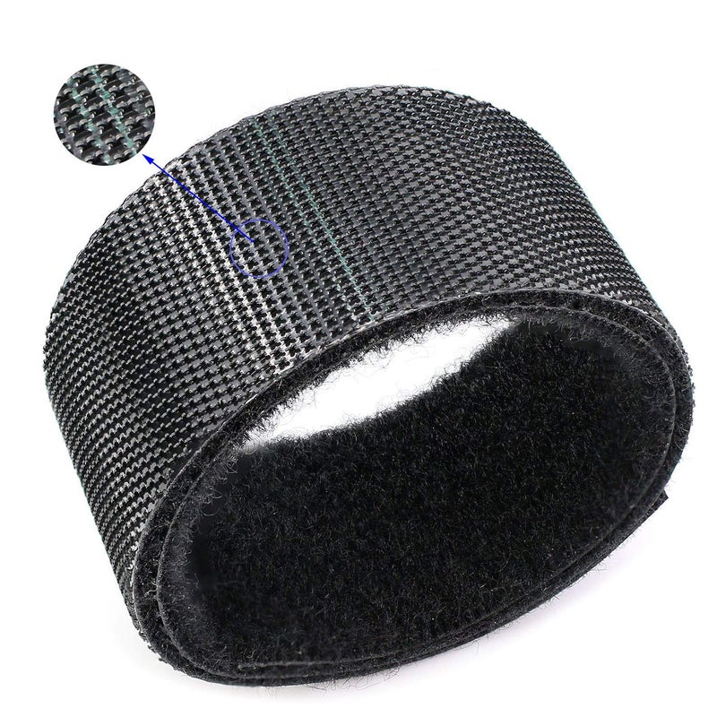 Saisn Reusable Fastening Tape Cable Ties 3/4 Inch Double Side Hook Roll (25 Yard, Black) - Image 2