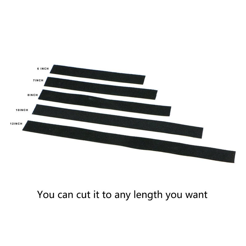 Saisn Reusable Fastening Tape Cable Ties 3/4 Inch Double Side Hook Roll (25 Yard, Black) - Image 5