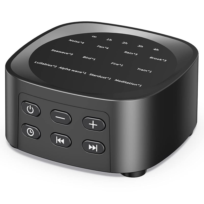 Sleepbox Sleep White Noise Sound Machines with 25 Soothing Sounds 36 Volume Levels 5 Timers Visible Sound Catalog Portable Size Memory Function for Home Office and Travel
